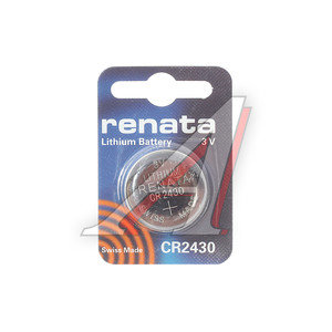 Изображение 1, CR 2430 Батарейка CR2430 3V таблетка (пульт сигнализации,  ключ) блистер (1шт.) Lithium RENATA