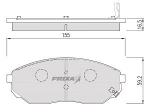 Изображение 1, FPK15 Колодки тормозные KIA Sorento передние (4шт.) FRIXA