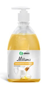Изображение 1, 126100 Мыло жидкое MILANA молоко и мед 0.5л с дозатором GRASS