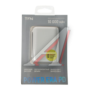 Изображение 1, TFN-PB-253-WH Аккумулятор внешний 10000мА/ч для зарядки мобильных устройств TFN